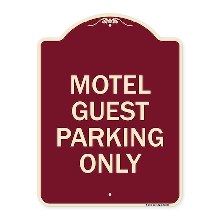 Signmission Motel Guest Parking Only Heavy-Gauge Aluminum Architectural Sign, 24" x 18", BU-1824-23871 A-DES-BU-1824-23871